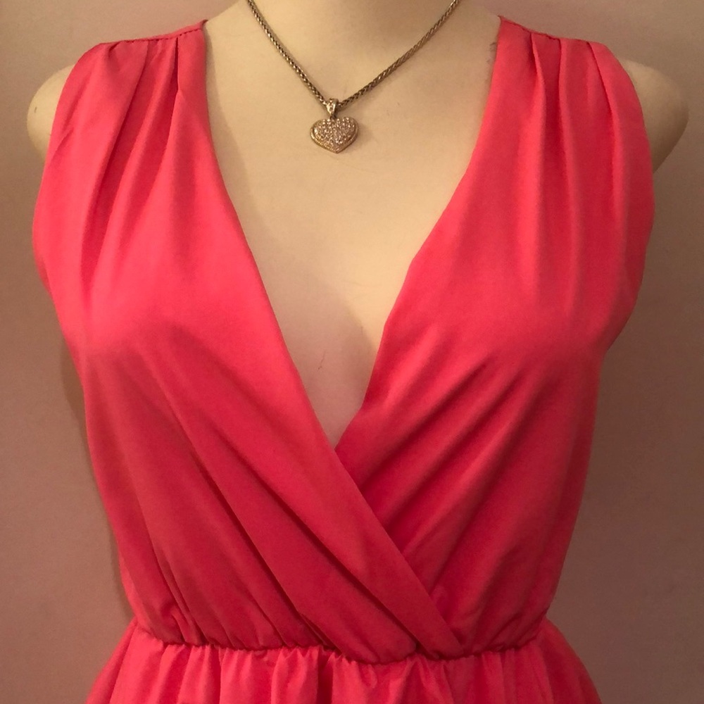 Pink romper, beautiful watermelon color. - Picture 3 of 8